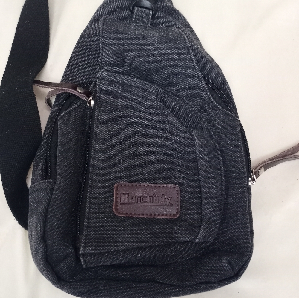 Berchirly Vintage 90s Y2K Canvas Utility Multipocketed Crossbody Bag - Picture 2 of 6